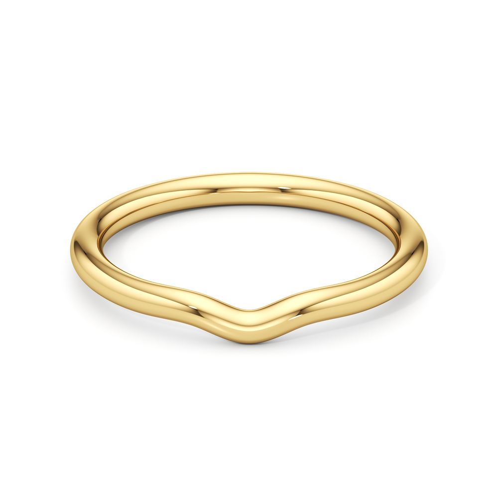 The W Classic Wedding Band with 18KT Yellow Gold Cut Diamond in 14KT Yellow Gold view 1