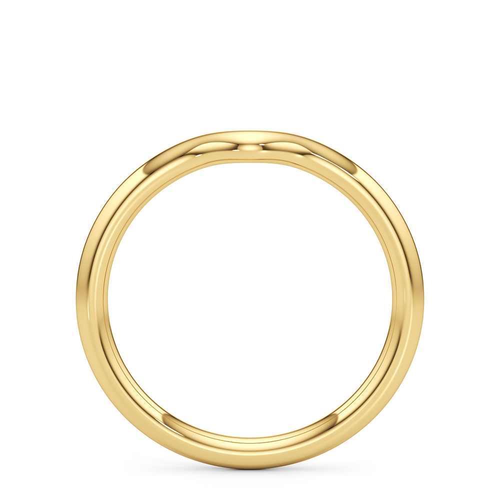 The W Classic Wedding Band with 18KT Yellow Gold Cut Diamond in 14KT Yellow Gold view 2