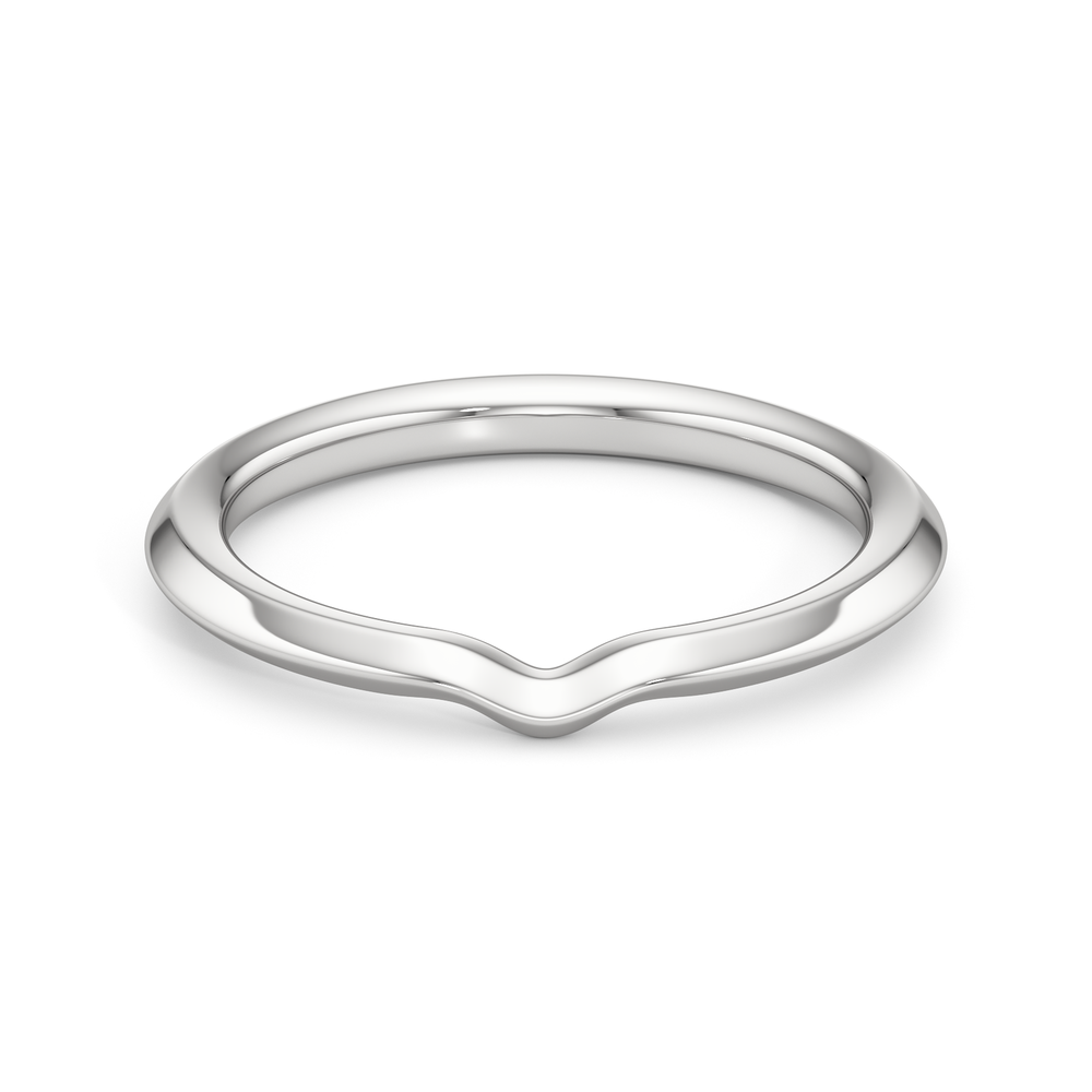 The W Evolution Wedding Band with Platinum Cut Diamond in 14KT Platinum view 1