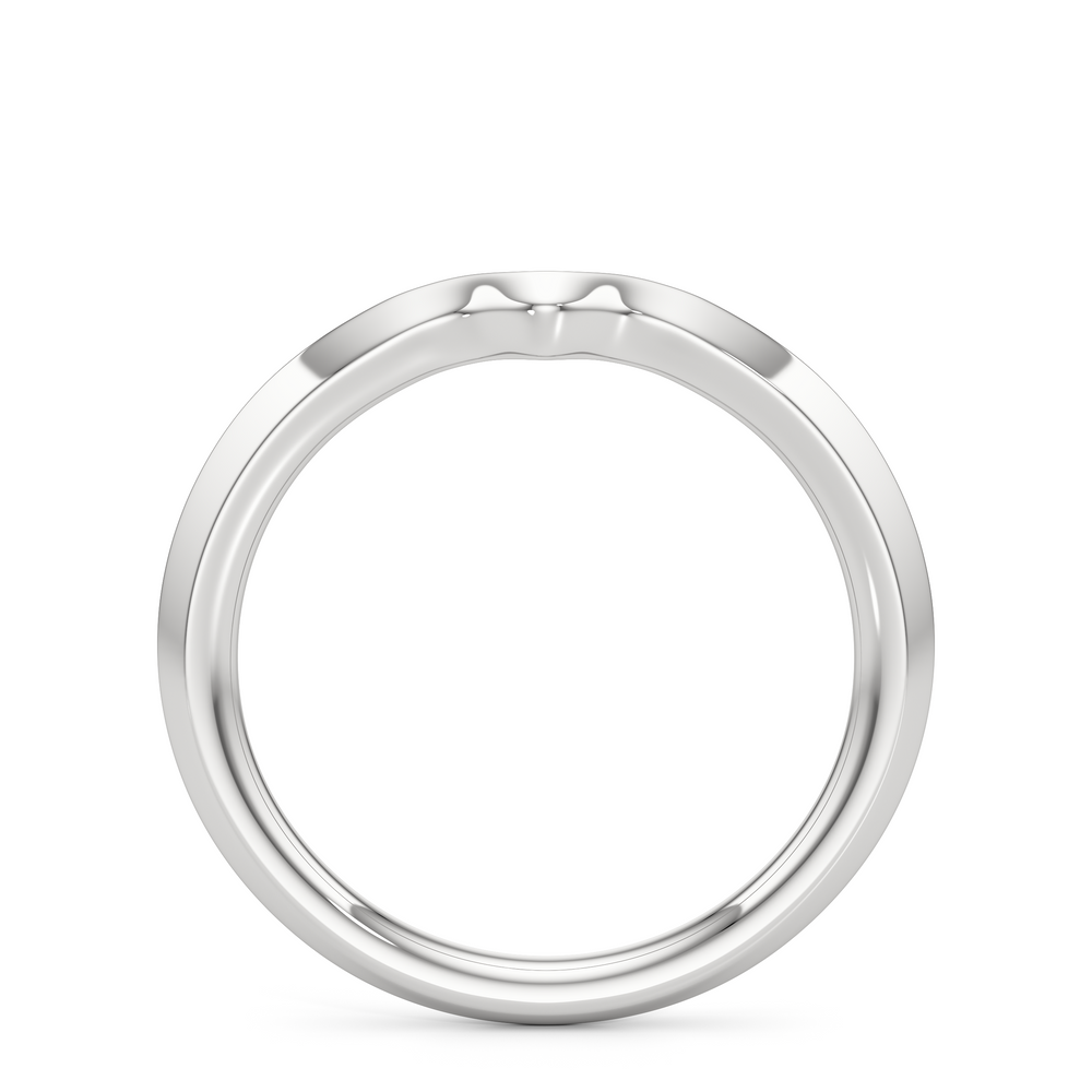 The W Evolution Wedding Band with Platinum Cut Diamond in 14KT Platinum view 2