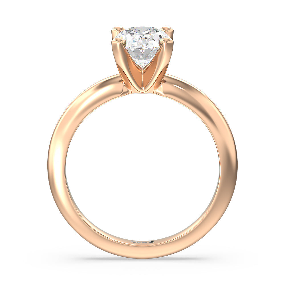 Maxi Classic Four Prong Solitaire Diamond Engagement Ring with Oval Cut Diamond in 14KT Rose Gold view 2