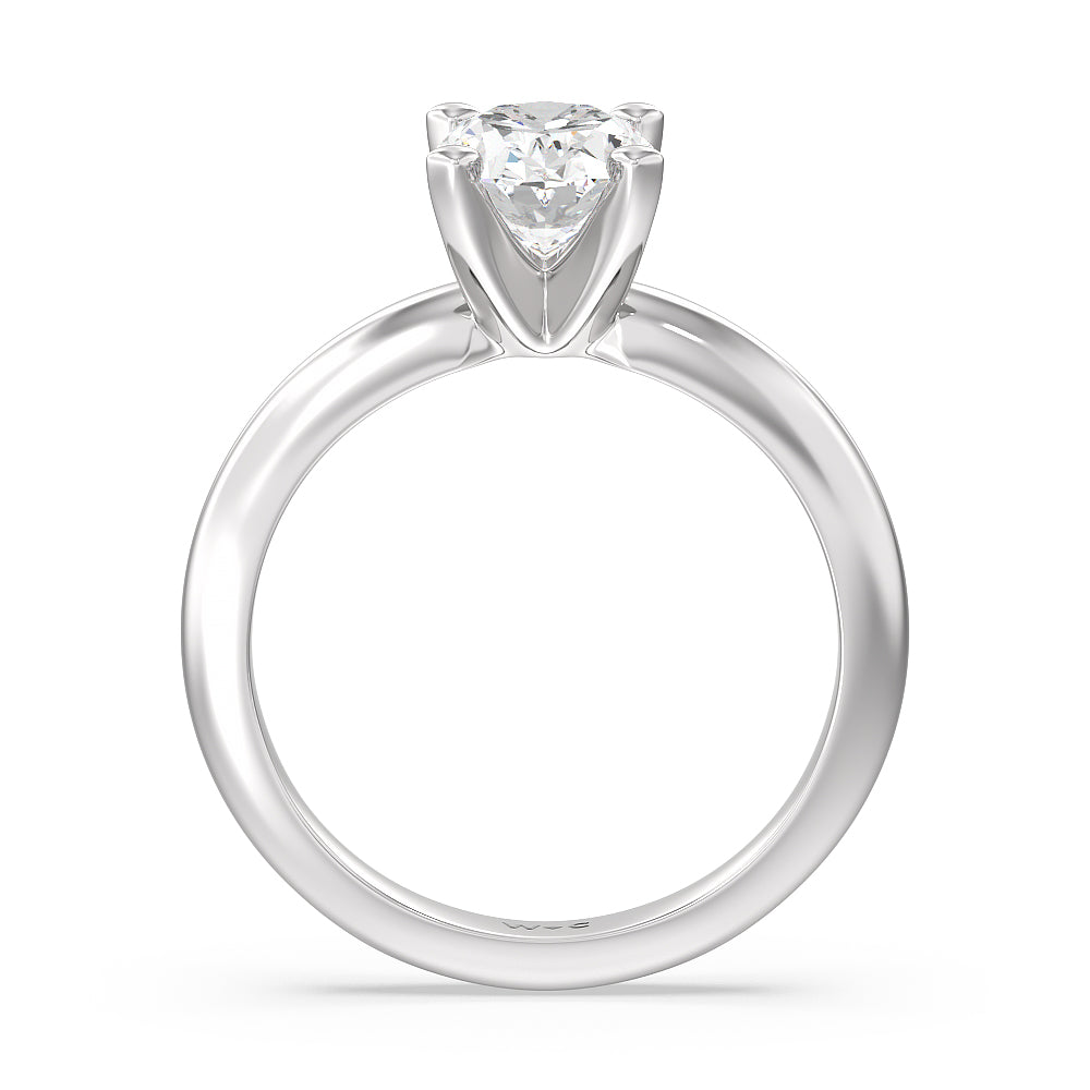 Maxi Classic Four Prong Solitaire Diamond Engagement Ring with Oval Cut Diamond in 14KT Platinum view 2
