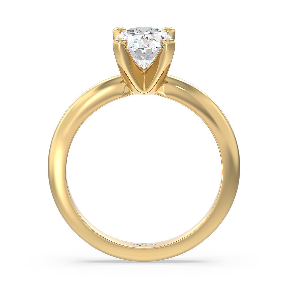 Maxi Classic Four Prong Solitaire Diamond Engagement Ring with Oval Cut Diamond in 14KT Yellow Gold view 2