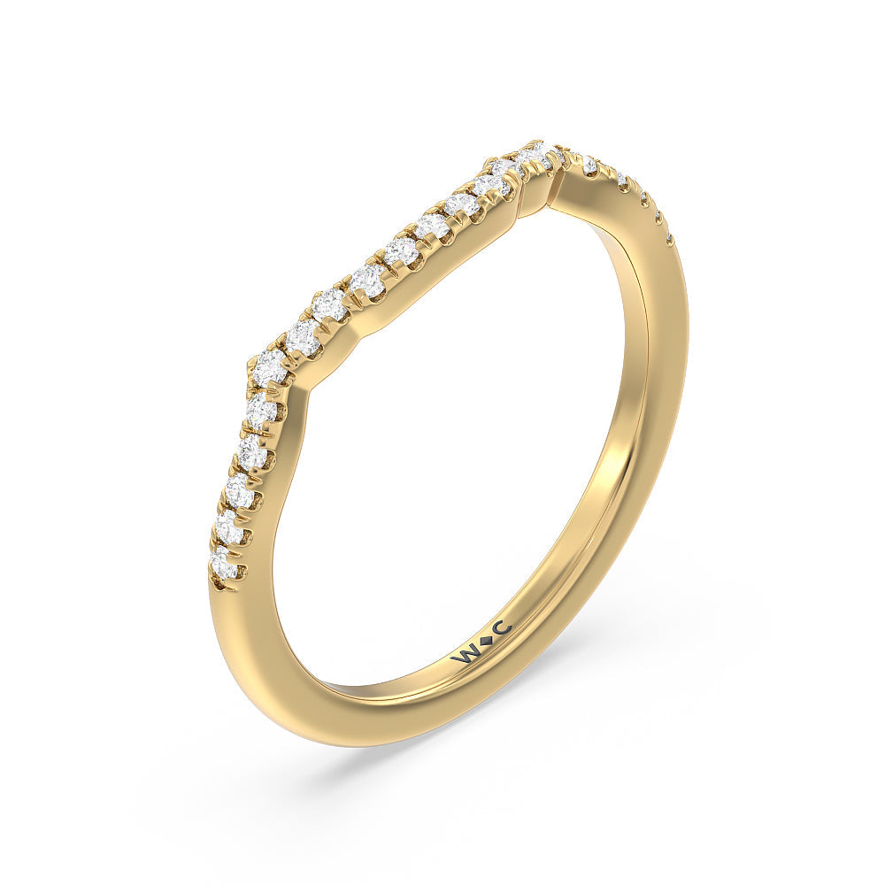 Vintage Celtic Entwined Trinity Knot Diamond Wedding Band with 18KT Yellow Gold Cut Diamond in 14KT Yellow Gold view 2
