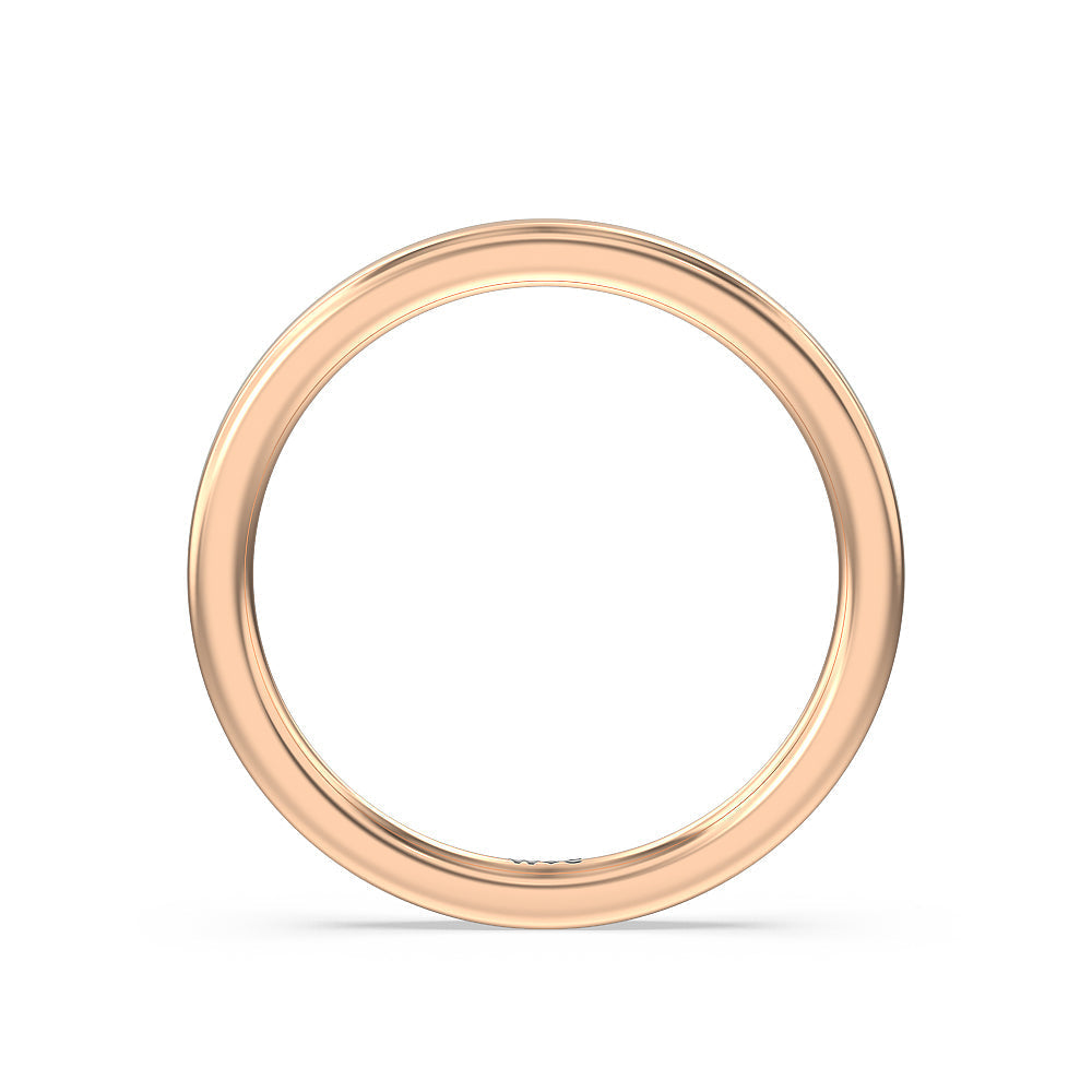 Petite Matching Wedding Band with 18KT Rose Gold Cut Diamond in 14KT Rose Gold view 2