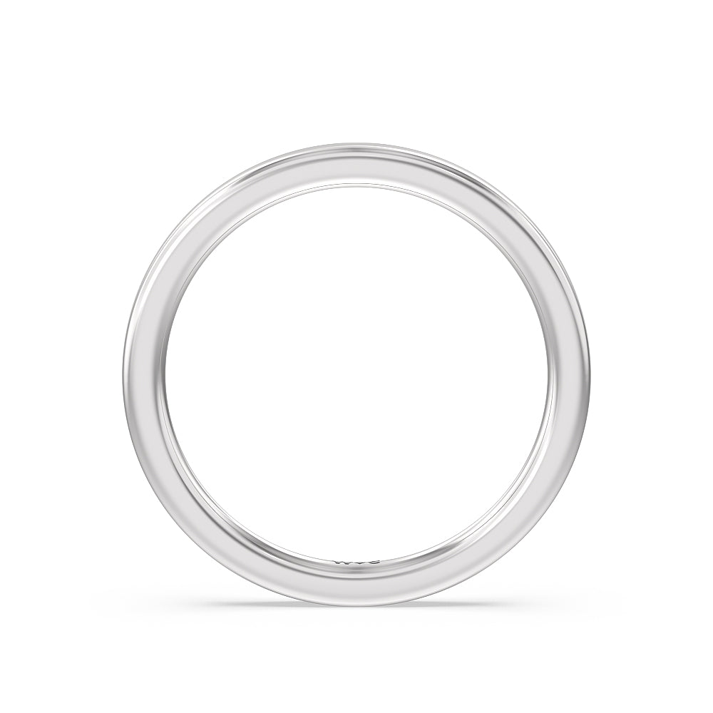 Petite Matching Wedding Band with Platinum Cut Diamond in 14KT Platinum view 2