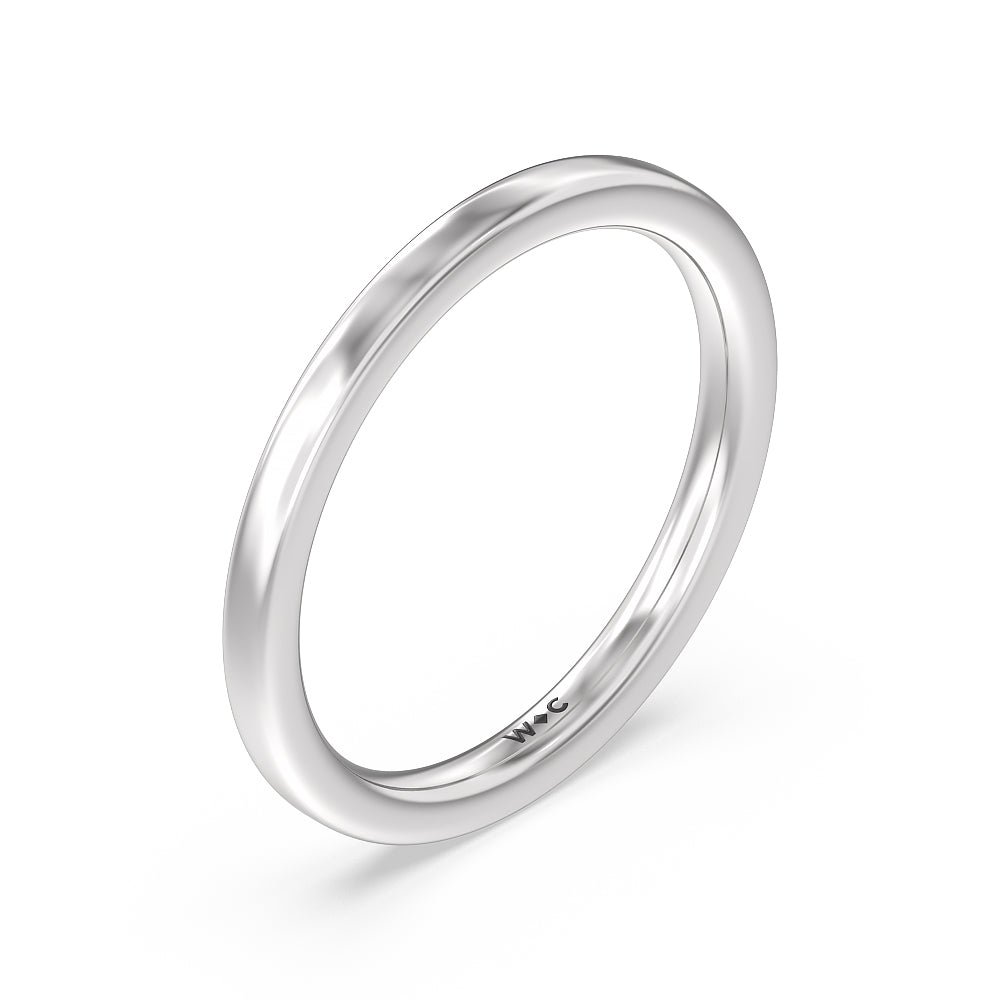 Petite Matching Wedding Band with Platinum Cut Diamond in 14KT Platinum view 4