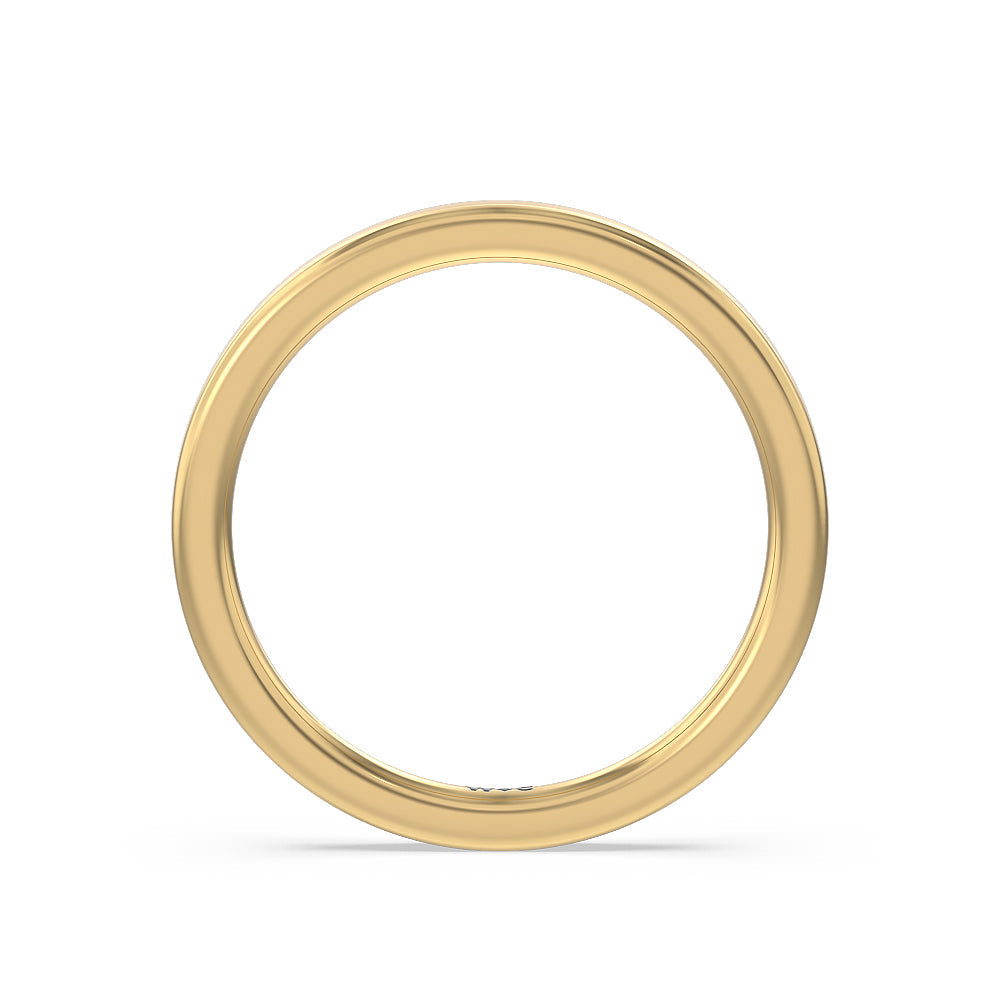 Petite Matching Wedding Band with 18KT Yellow Gold Cut Diamond in 14KT Yellow Gold view 2