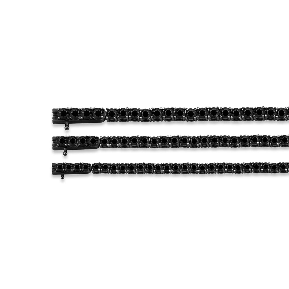 Round Black Diamond Tennis Bracelet with 6 Cut Diamond in 14KT Sterling Silver view 4
