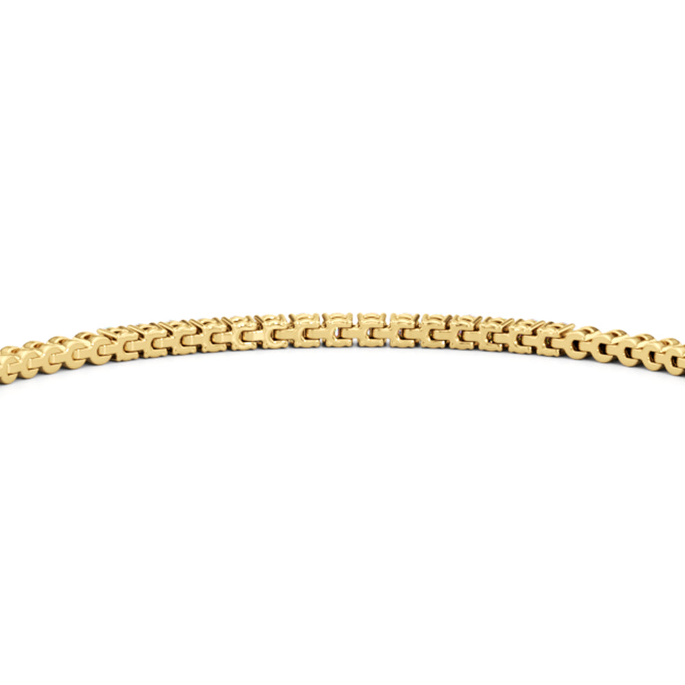 Gold Beaded and Round Diamond Tennis Bracelet with Lab Cut Diamond in 14KT Yellow Gold view 8
