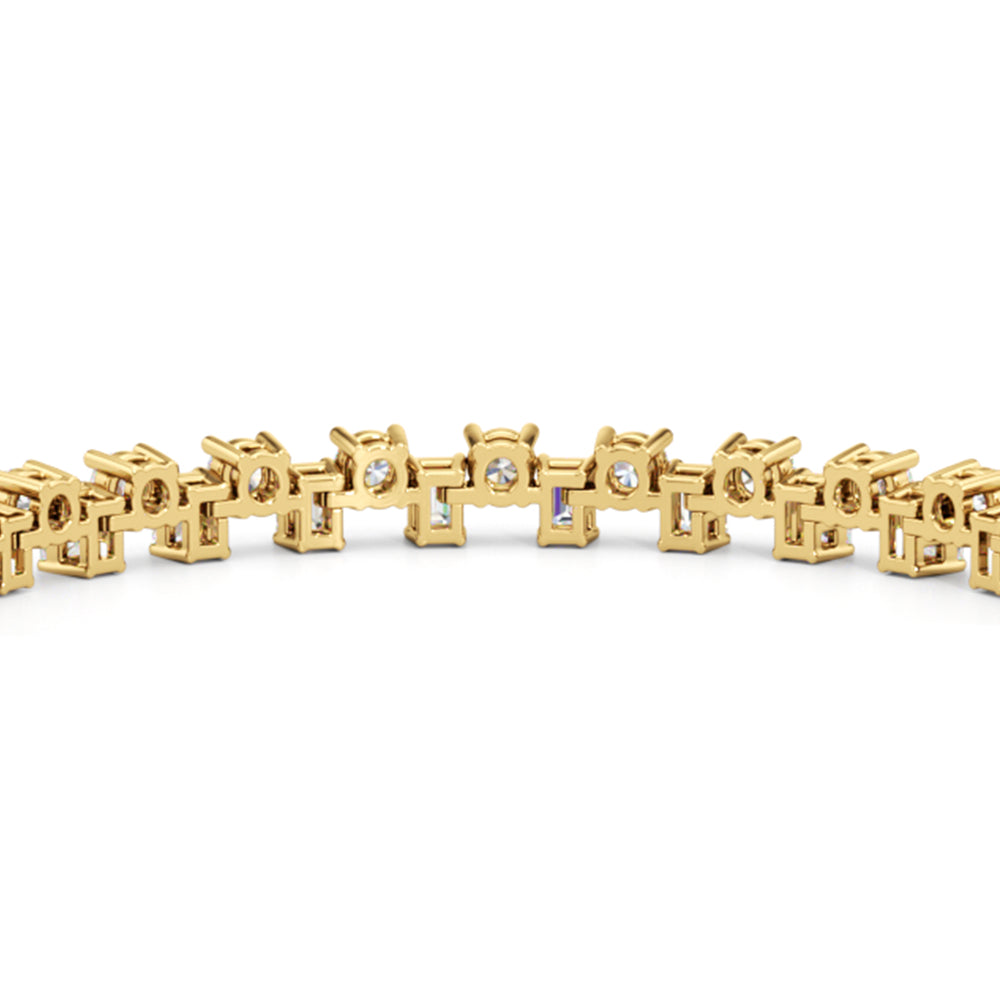 Staggered Tennis Bracelet with Lab Cut Diamond in 14KT Yellow Gold view 8

