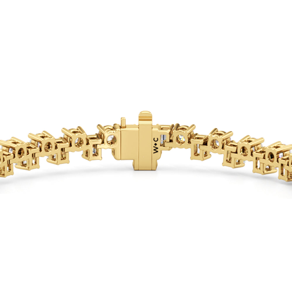 Staggered Tennis Bracelet with Lab Cut Diamond in 14KT Yellow Gold view 7
