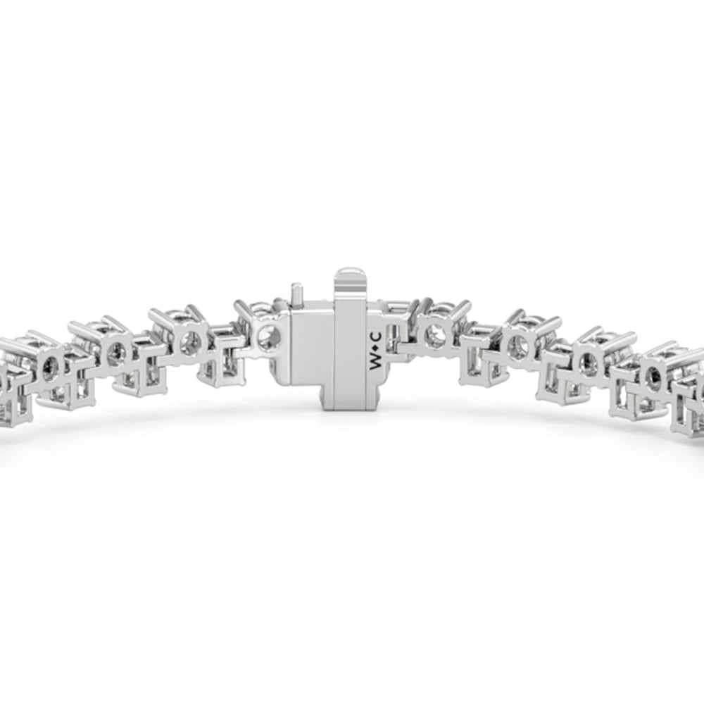 Staggered Tennis Bracelet with Lab Cut Diamond in 14KT White Gold view 7
