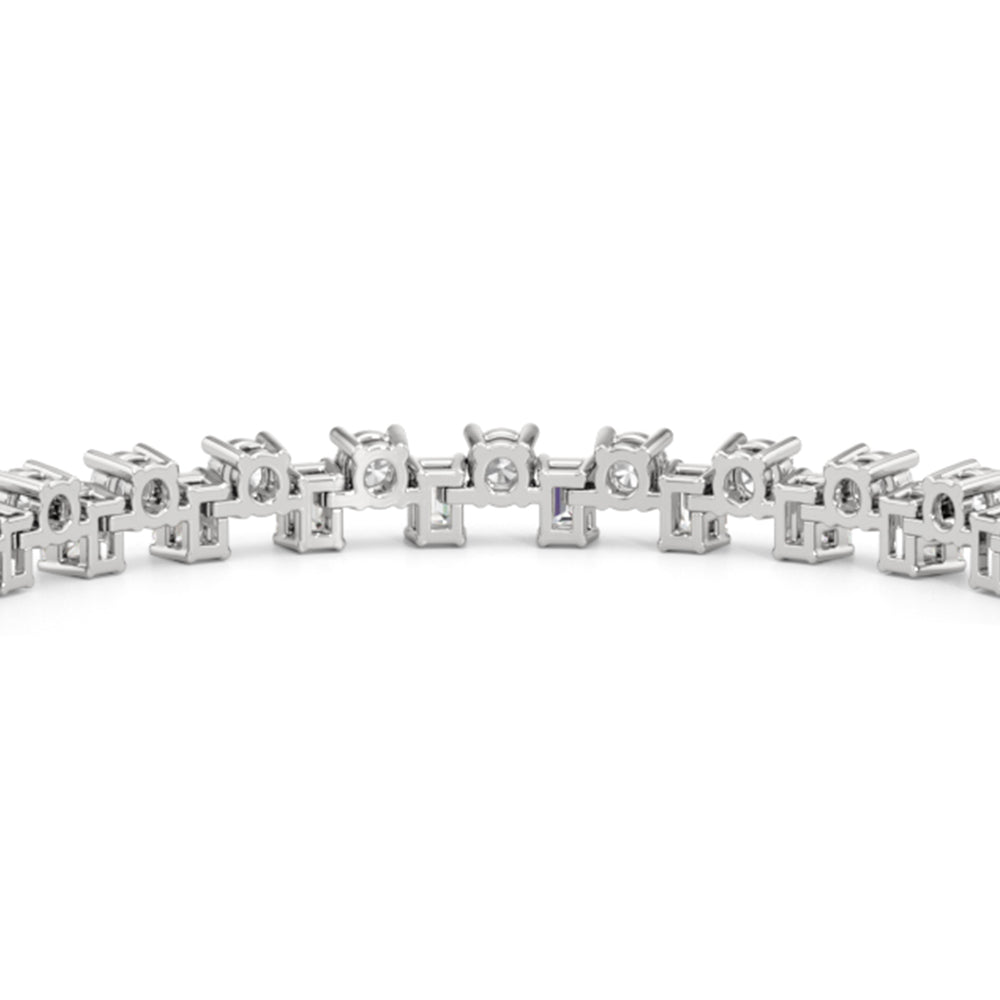 Staggered Tennis Bracelet with Lab Cut Diamond in 14KT White Gold view 8

