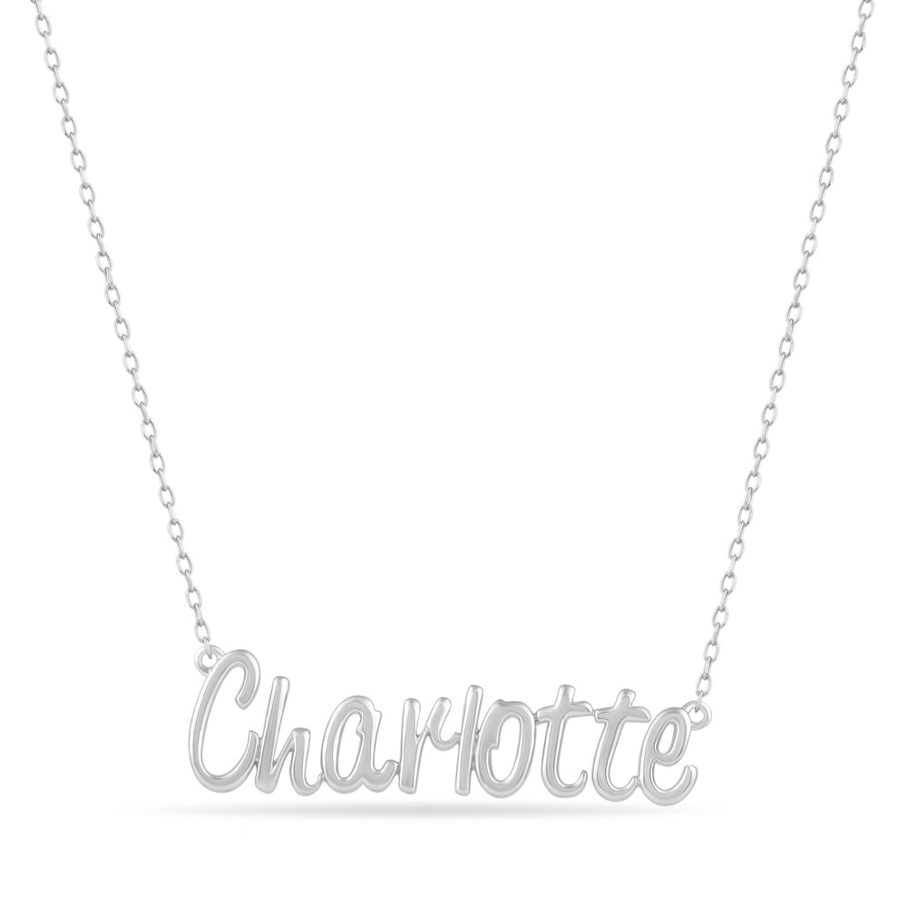 Personalized Name Necklace in Gold with 10 Cut Diamond in 14KT White Gold view 1
