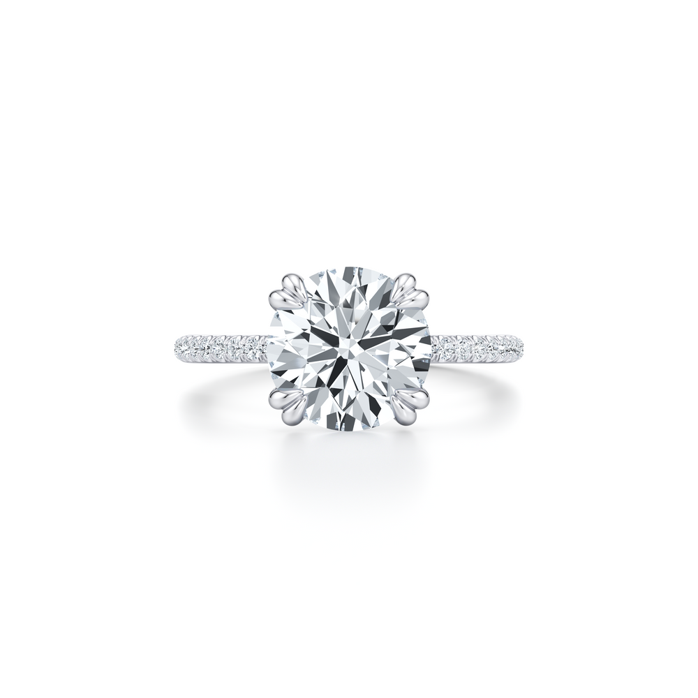 Kate Solitaire Lab Diamond Engagement Ring with Round Cut Diamond in 14KT Platinum view 1
