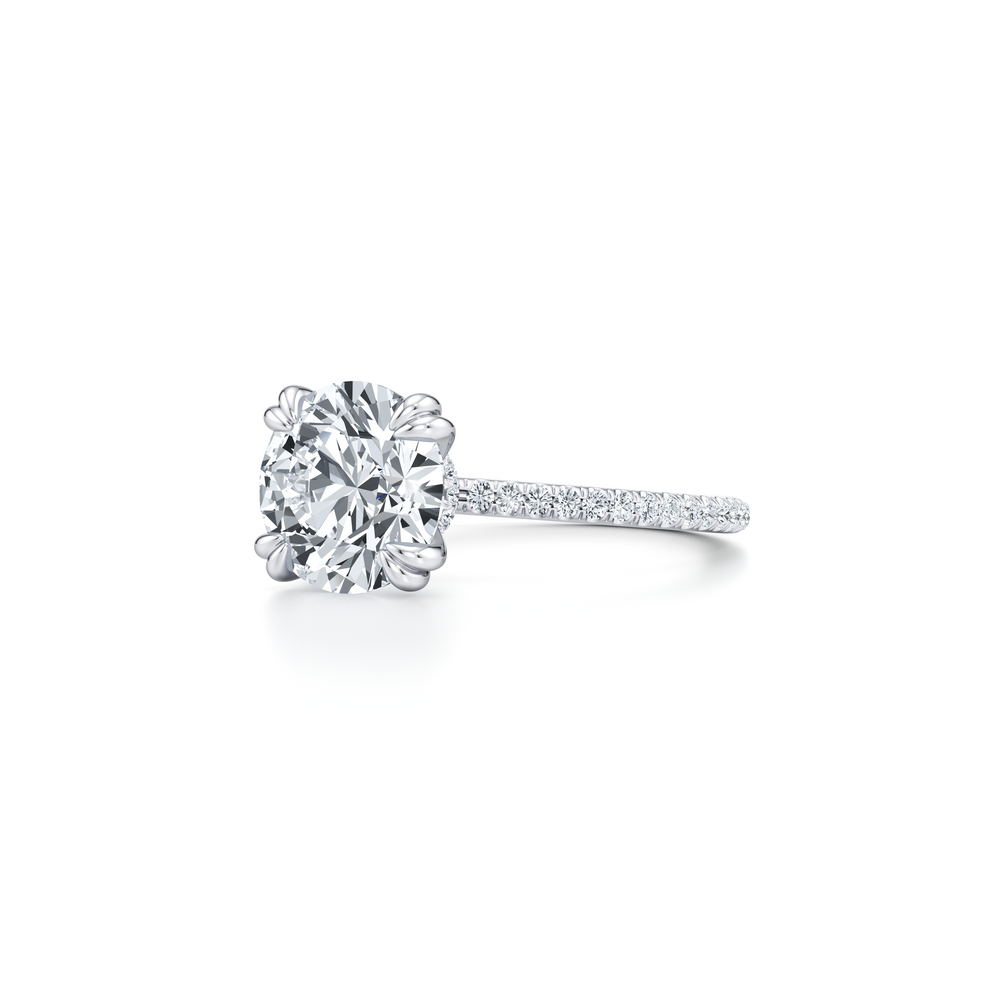 Kate Solitaire Lab Diamond Engagement Ring with Round Cut Diamond in 14KT Platinum view 2
