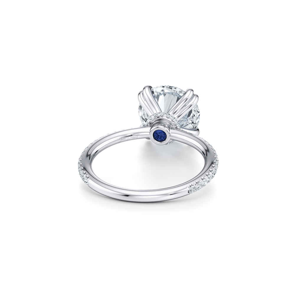 Kate Solitaire Lab Diamond Engagement Ring with Round Cut Diamond in 14KT Platinum view 3
