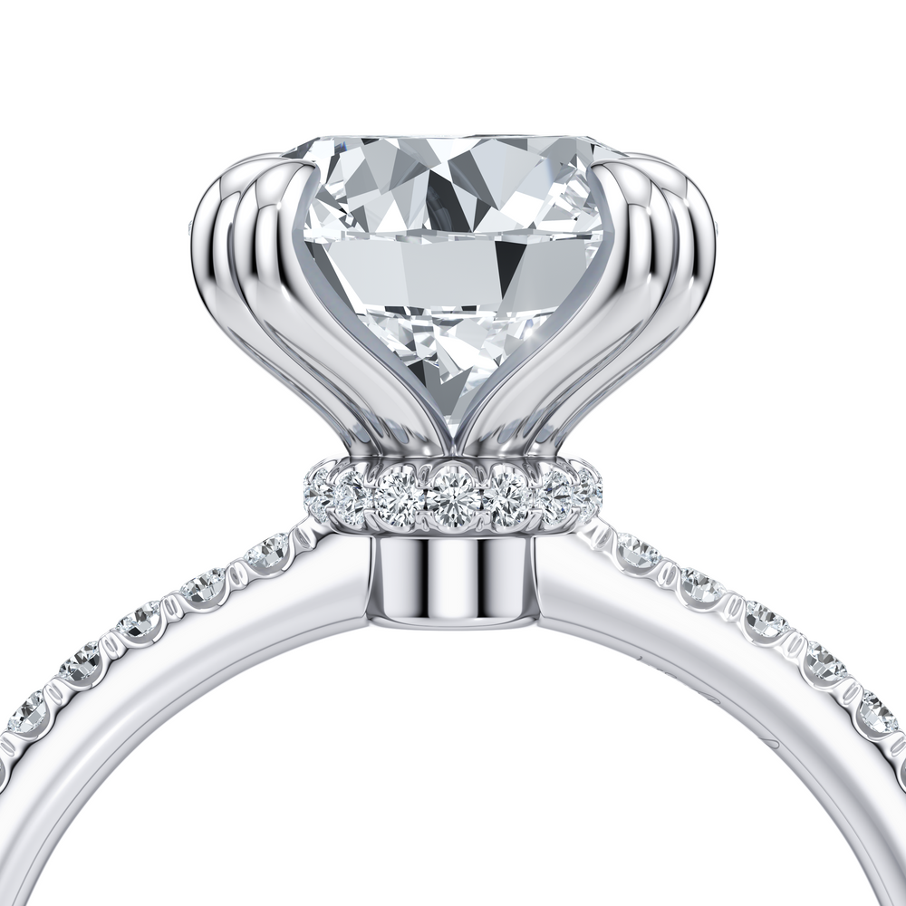 Kate Solitaire Lab Diamond Engagement Ring with Round Cut Diamond in 14KT Platinum view 5
