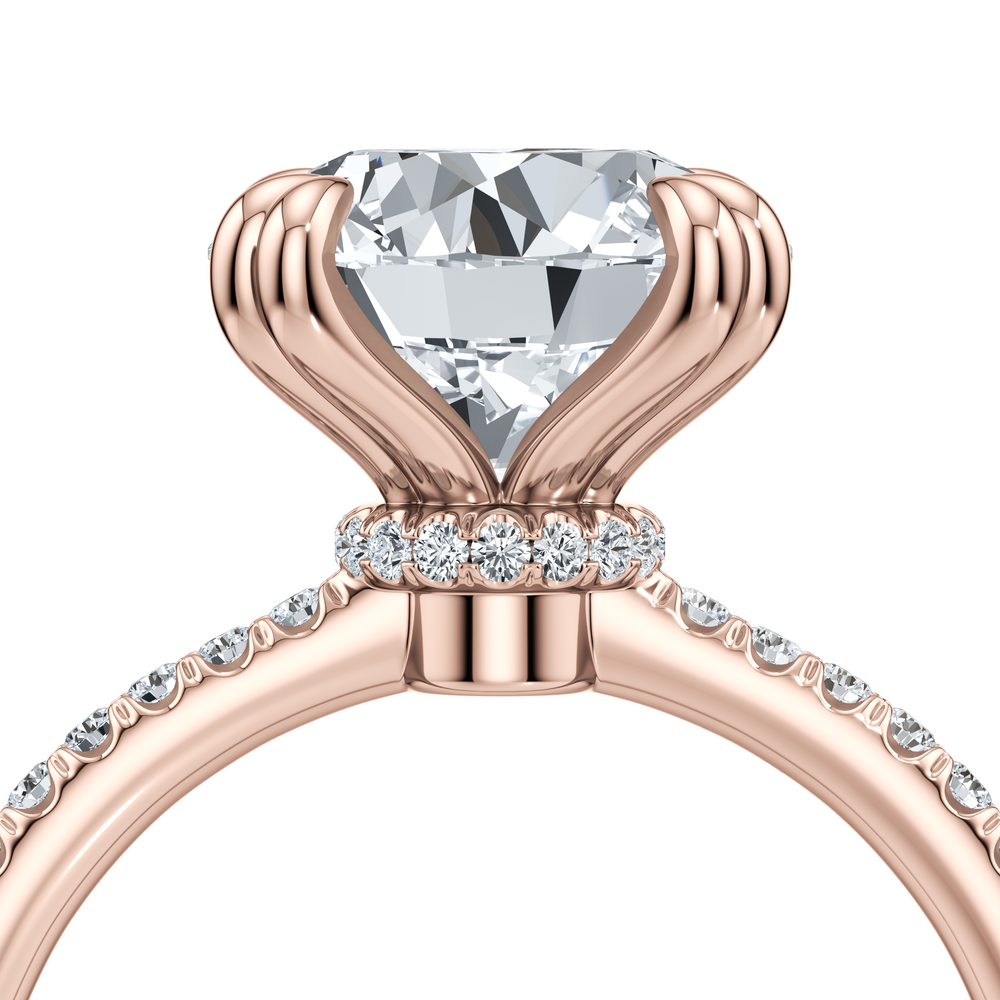 Kate Solitaire Lab Diamond Engagement Ring with Round Cut Diamond in 14KT 18k Rose Gold view 5

