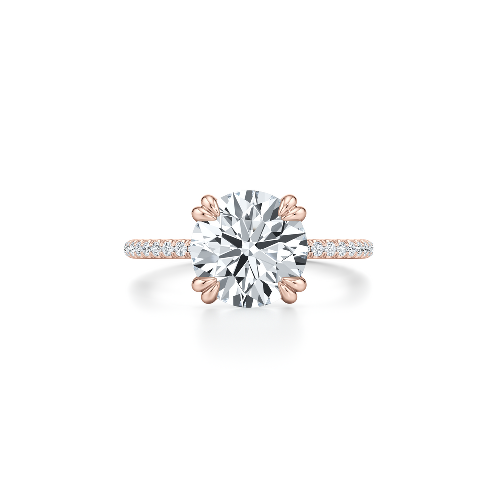 Kate Solitaire Lab Diamond Engagement Ring with Round Cut Diamond in 14KT 18k Rose Gold view 1
