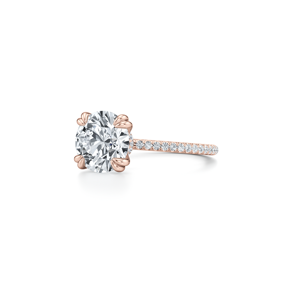 Kate Solitaire Lab Diamond Engagement Ring with Round Cut Diamond in 14KT 18k Rose Gold view 2
