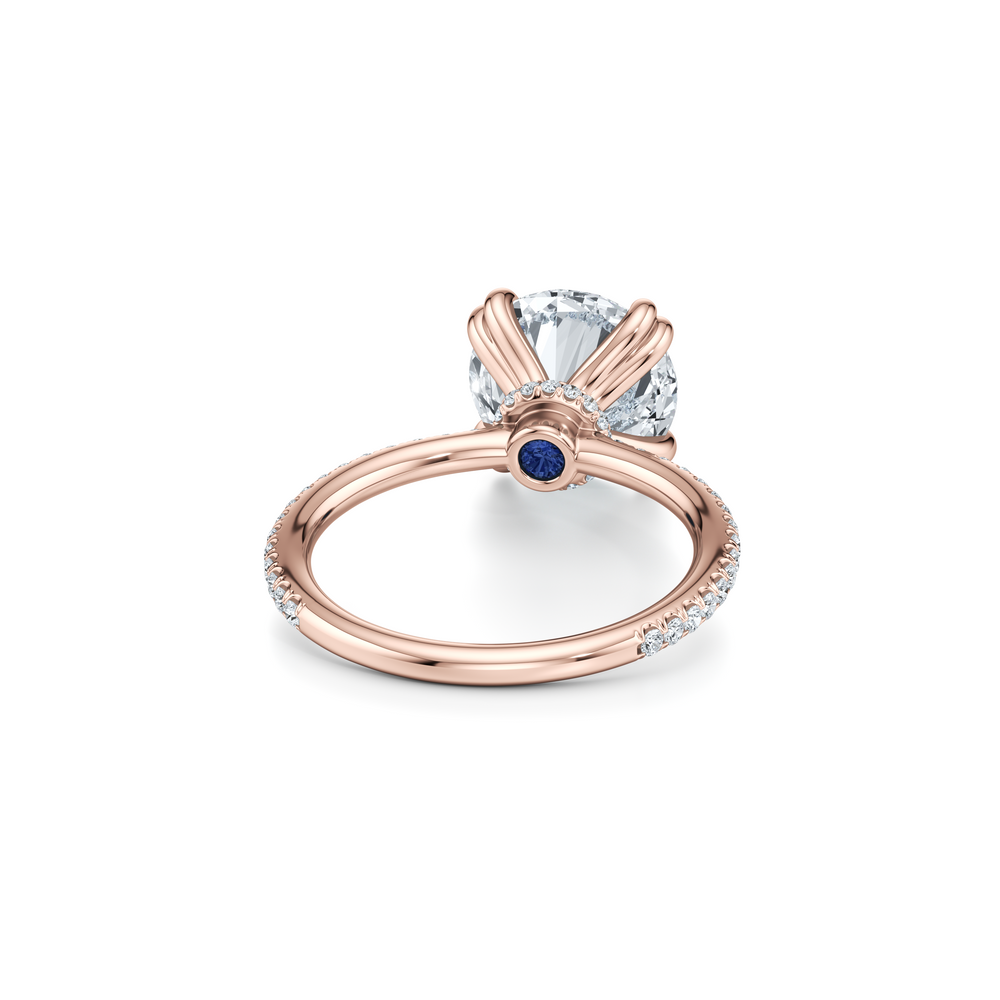Kate Solitaire Lab Diamond Engagement Ring with Round Cut Diamond in 14KT 18k Rose Gold view 3
