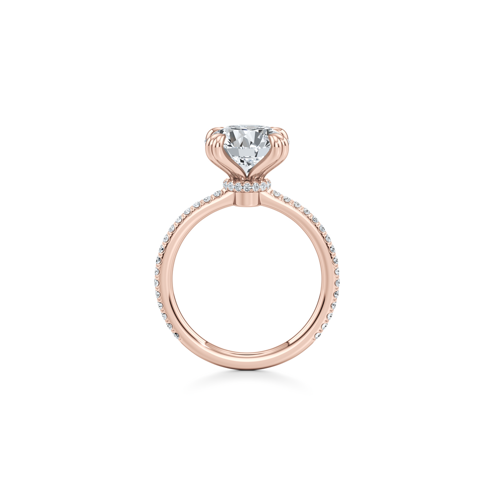 Kate Solitaire Lab Diamond Engagement Ring with Round Cut Diamond in 14KT 18k Rose Gold view 4
