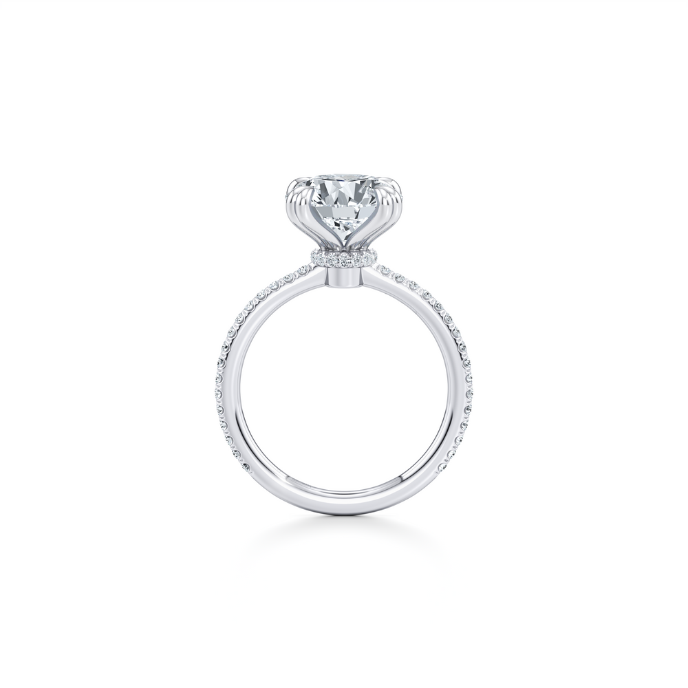 Kate Solitaire Lab Diamond Engagement Ring with Round Cut Diamond in 14KT 18k White Gold view 4
