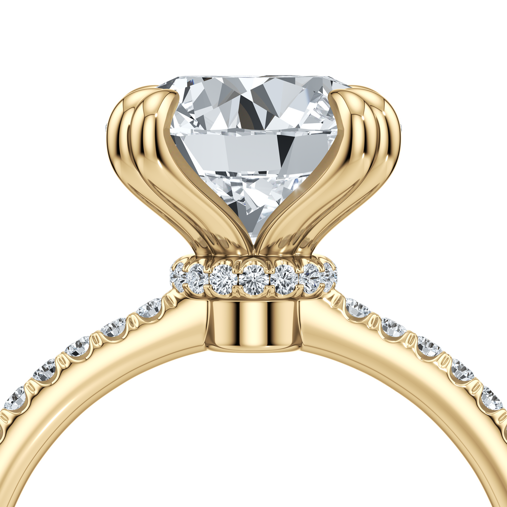 Kate Solitaire Lab Diamond Engagement Ring with Round Cut Diamond in 14KT 18k Yellow Gold view 5
