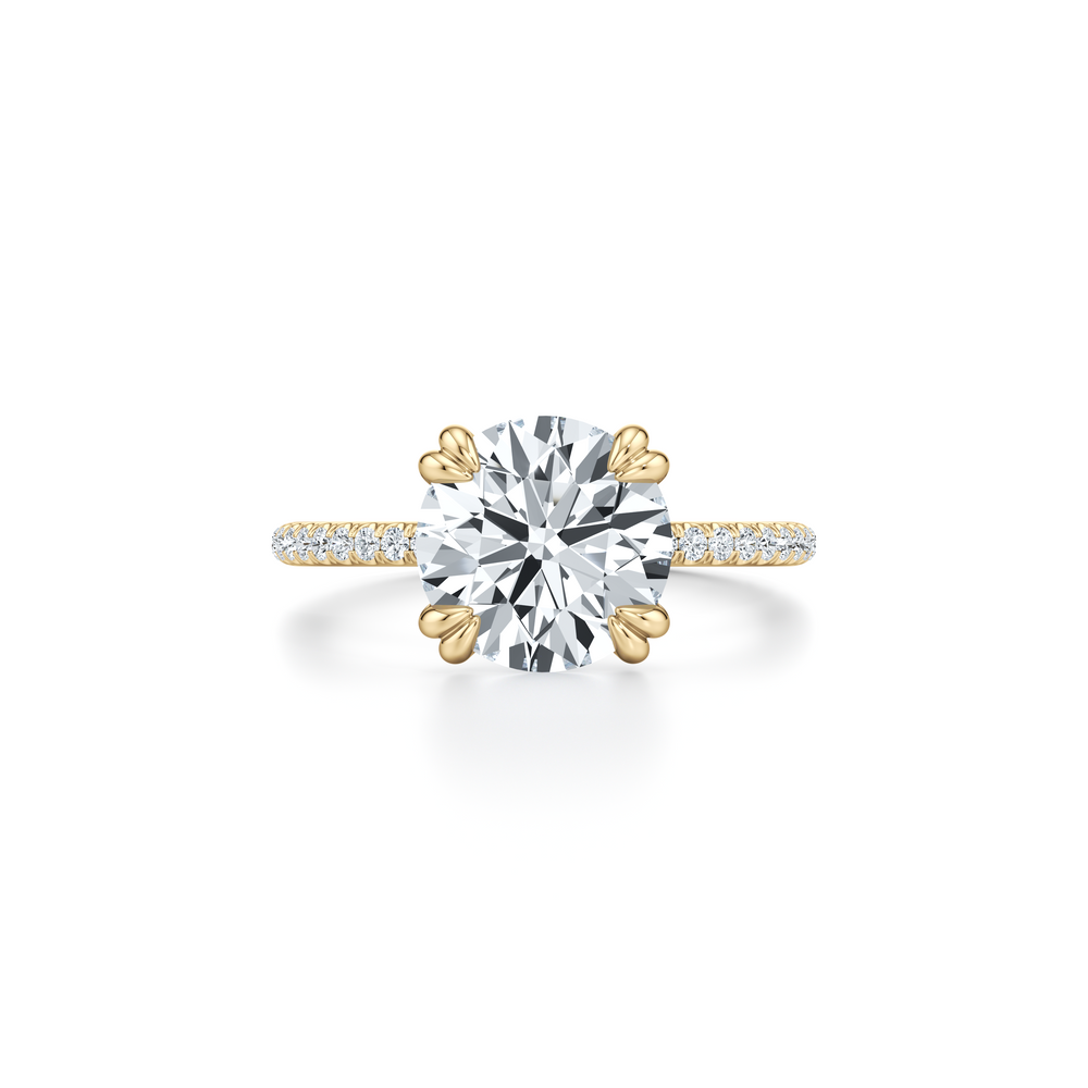 Kate Solitaire Lab Diamond Engagement Ring with Round Cut Diamond in 14KT 18k Yellow Gold view 1
