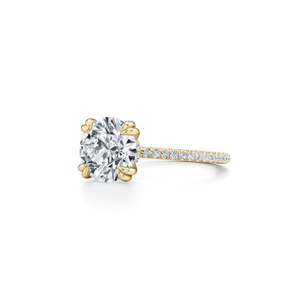 Kate Solitaire Lab Diamond Engagement Ring with Round Cut Diamond in 14KT 18k Yellow Gold view 2
