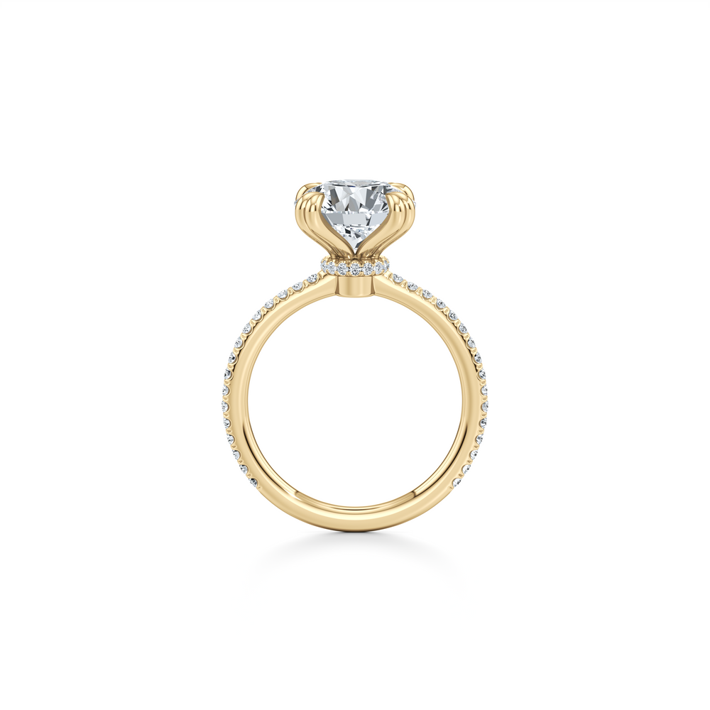 Kate Solitaire Lab Diamond Engagement Ring with Round Cut Diamond in 14KT 18k Yellow Gold view 4
