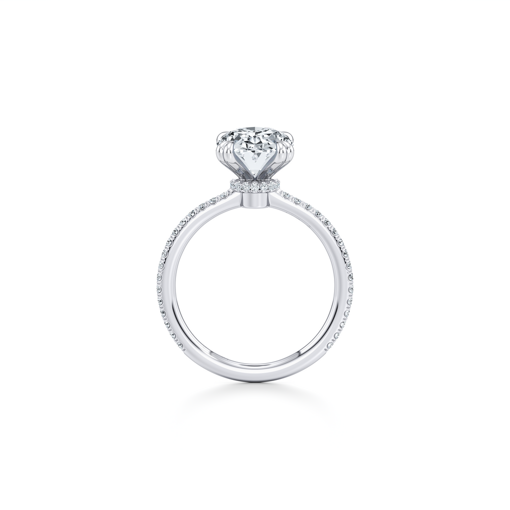 Kate Solitaire Lab Diamond Engagement Ring with Oval Cut Diamond in 14KT Platinum view 4
