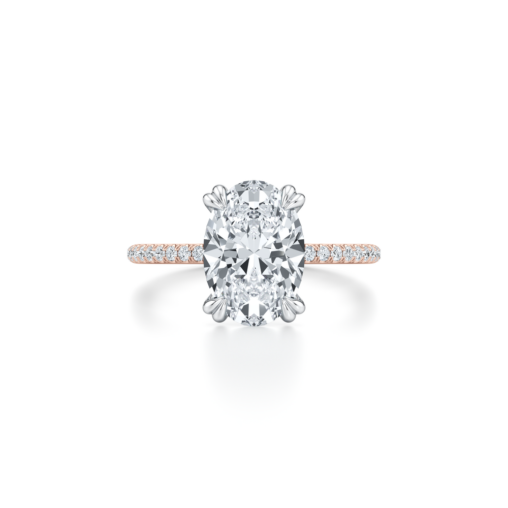 Kate Solitaire Lab Diamond Engagement Ring with Oval Cut Diamond in 14KT Two view 1
