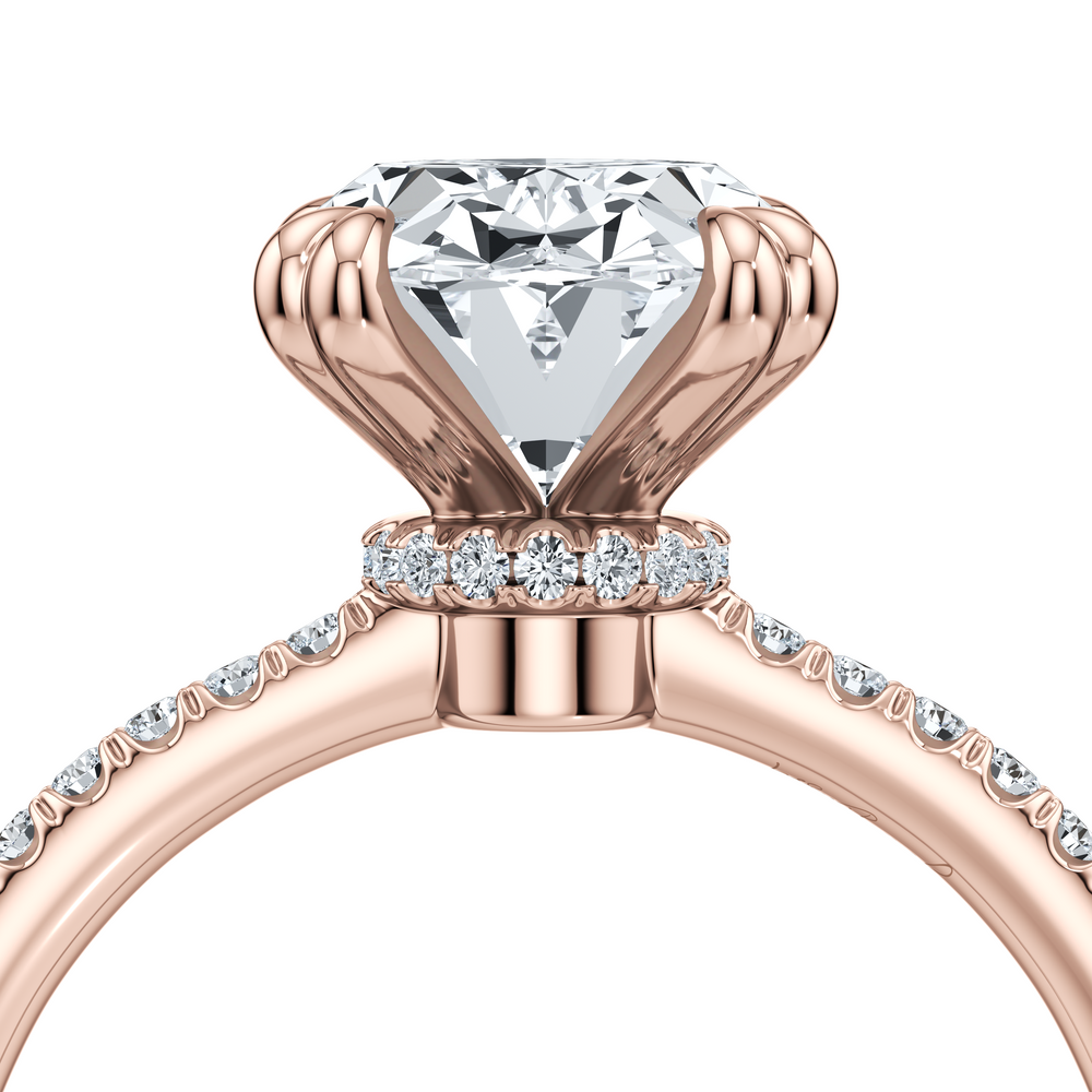 Kate Solitaire Lab Diamond Engagement Ring with Oval Cut Diamond in 14KT 18k Rose Gold view 5
