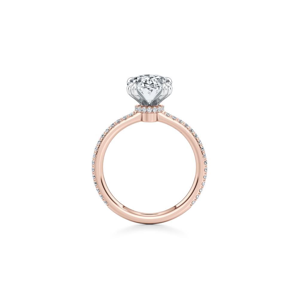 Kate Solitaire Lab Diamond Engagement Ring with Oval Cut Diamond in 14KT Two view 4

