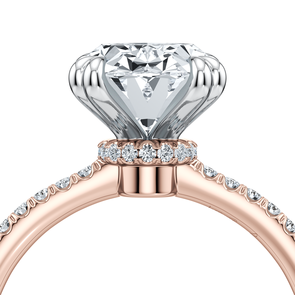 Kate Solitaire Lab Diamond Engagement Ring with Oval Cut Diamond in 14KT Two view 5
