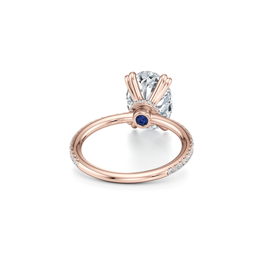 Kate Solitaire Lab Diamond Engagement Ring with Oval Cut Diamond in 14KT 18k Rose Gold view 3
