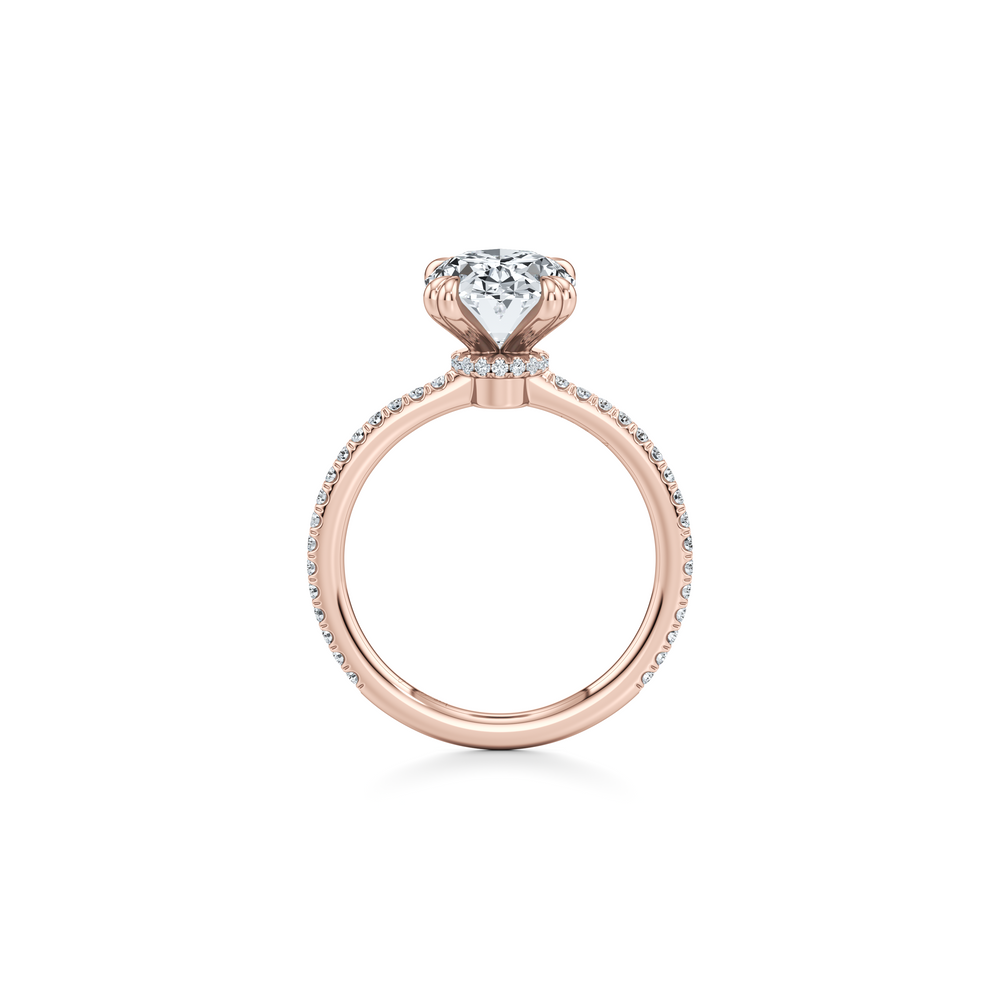 Kate Solitaire Lab Diamond Engagement Ring with Oval Cut Diamond in 14KT 18k Rose Gold view 4
