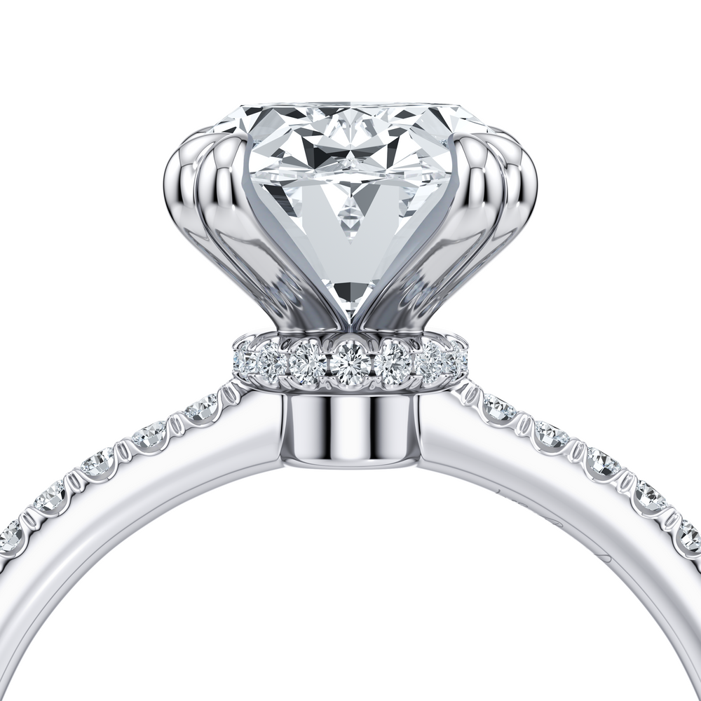 Kate Solitaire Lab Diamond Engagement Ring with Oval Cut Diamond in 14KT 18k White Gold view 5

