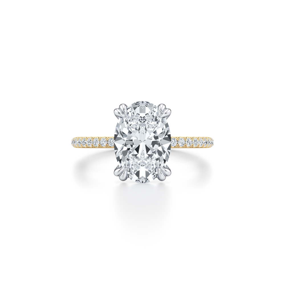 Kate Solitaire Lab Diamond Engagement Ring with Oval Cut Diamond in 14KT Two view 1
