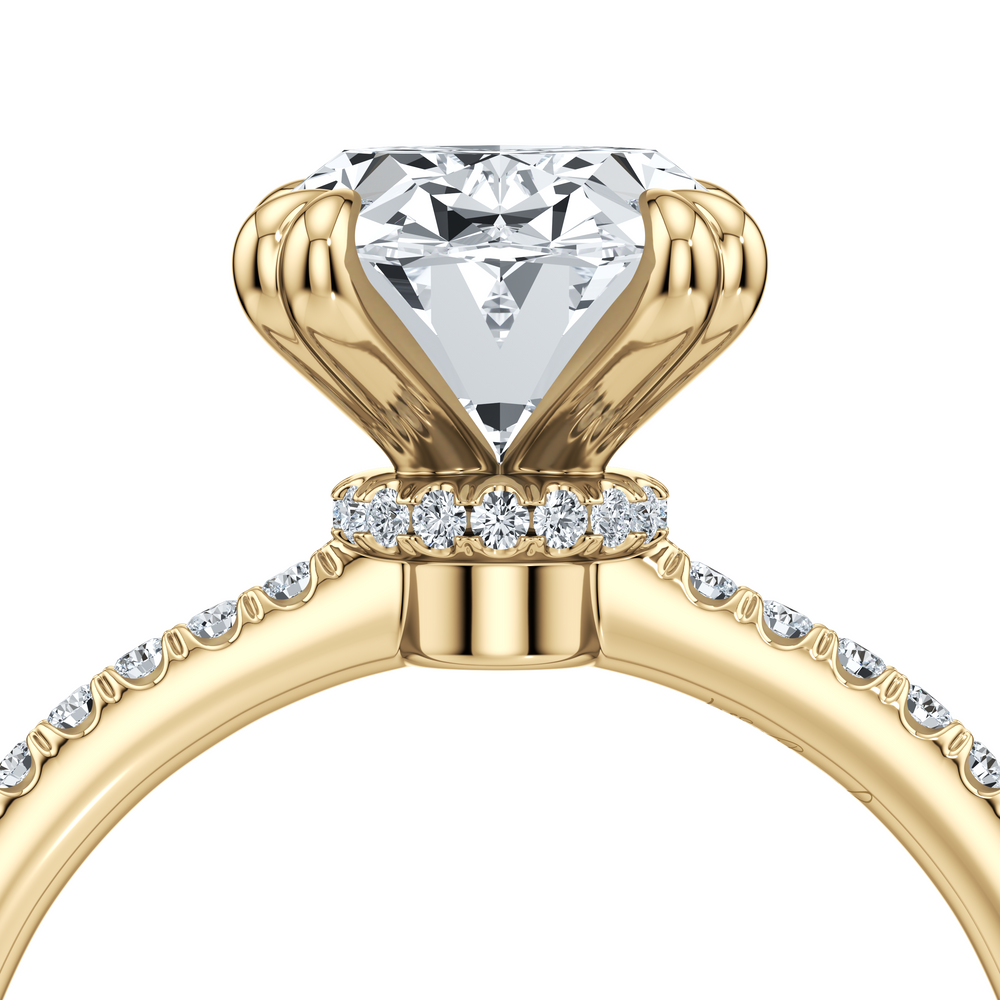 Kate Solitaire Lab Diamond Engagement Ring with Oval Cut Diamond in 14KT 18k Yellow Gold view 5
