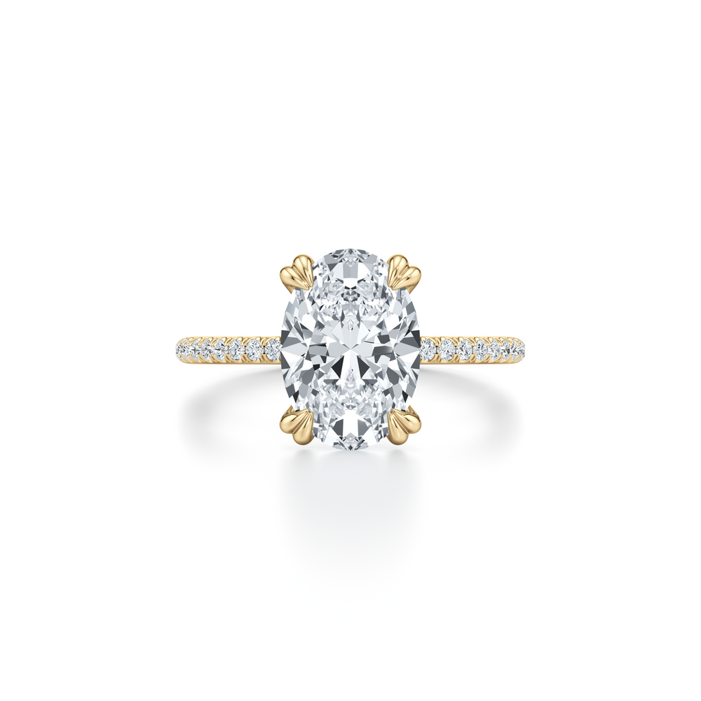Kate Solitaire Lab Diamond Engagement Ring with Oval Cut Diamond in 14KT 18k Yellow Gold view 1
