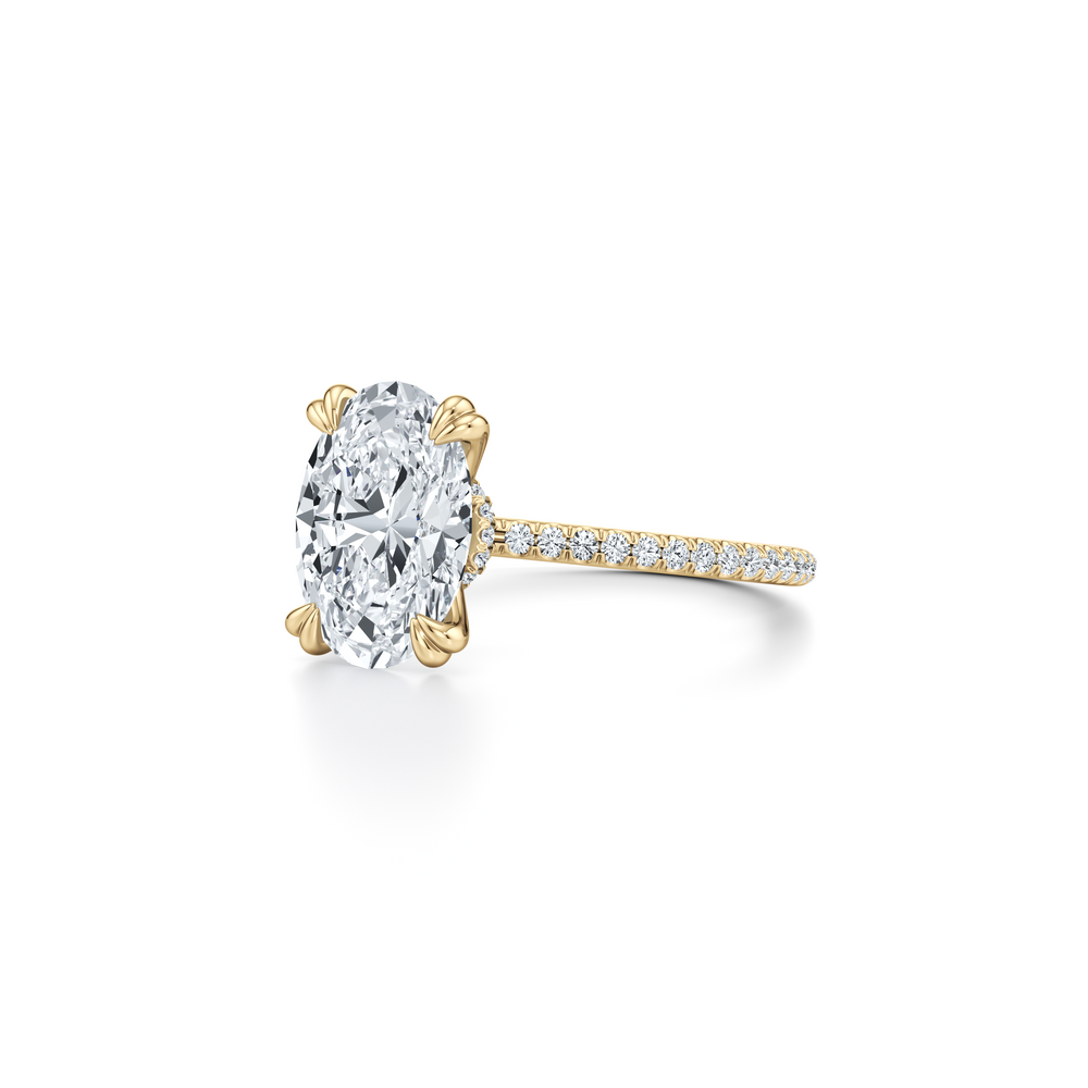 Kate Solitaire Lab Diamond Engagement Ring with Oval Cut Diamond in 14KT 18k Yellow Gold view 2
