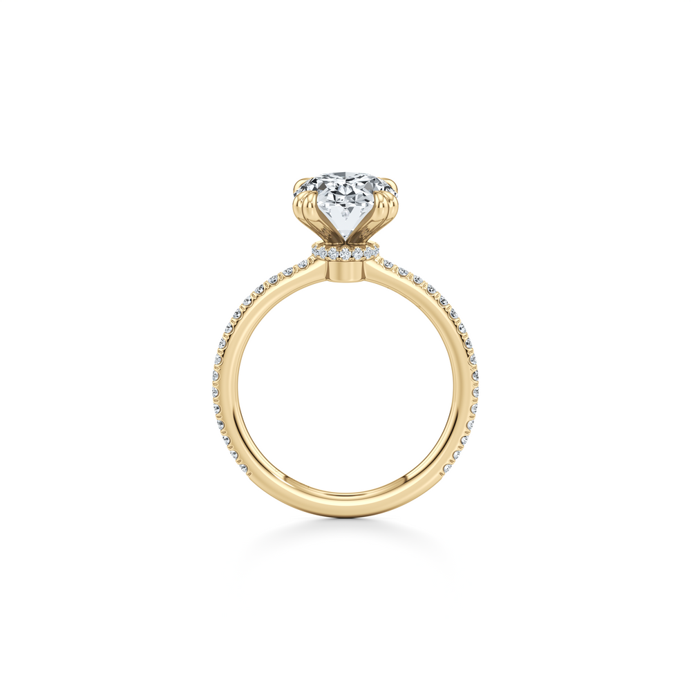 Kate Solitaire Lab Diamond Engagement Ring with Oval Cut Diamond in 14KT 18k Yellow Gold view 4
