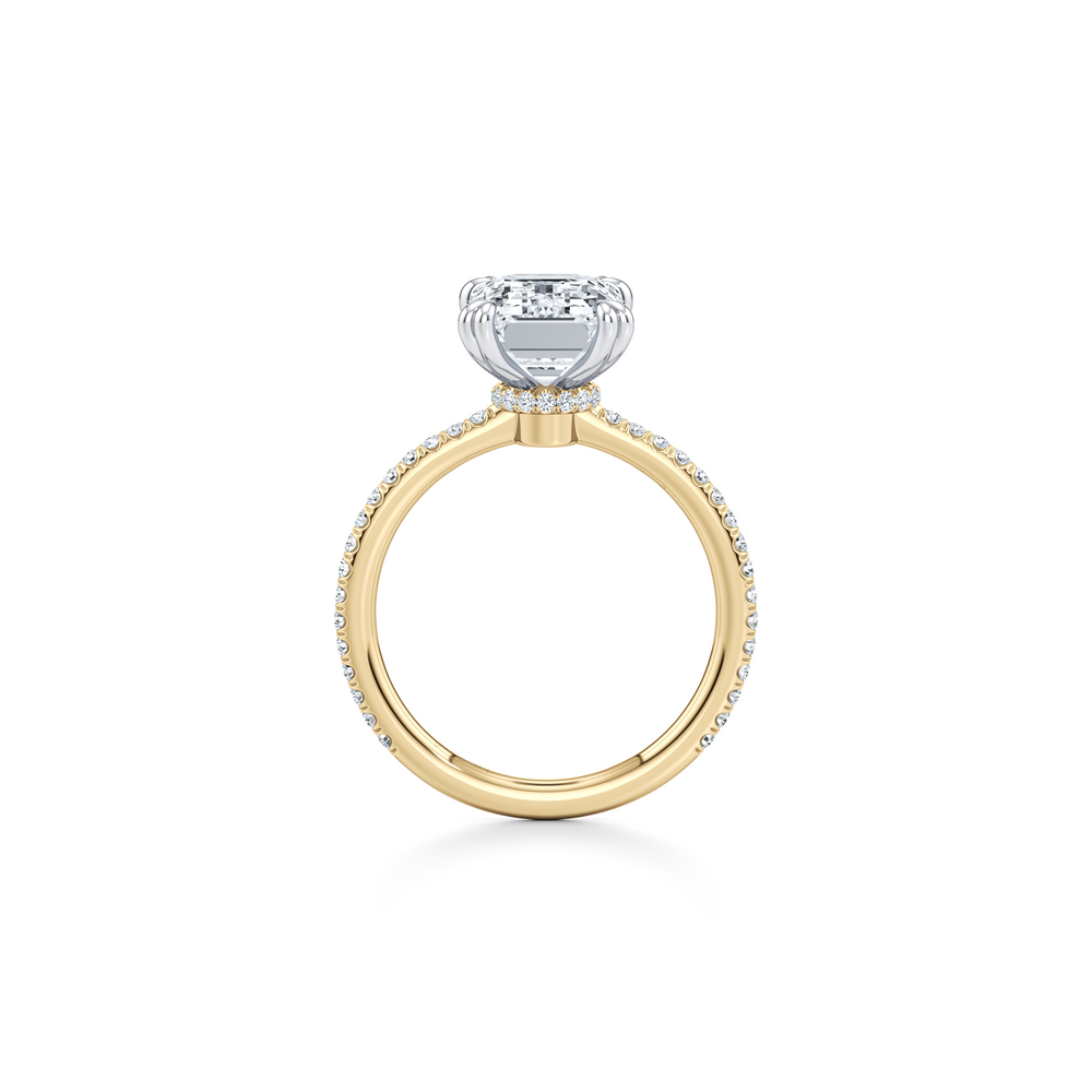 Kate Solitaire Lab Diamond Engagement Ring with Emerald Cut Diamond in 14KT Two view 4
