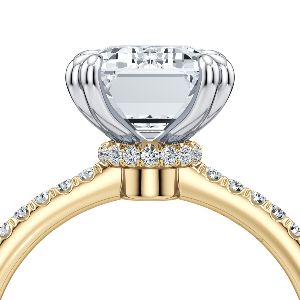 Kate Solitaire Lab Diamond Engagement Ring with Emerald Cut Diamond in 14KT Two view 5
