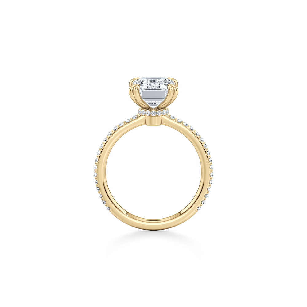 Kate Solitaire Lab Diamond Engagement Ring with Emerald Cut Diamond in 14KT 18k Yellow Gold view 4
