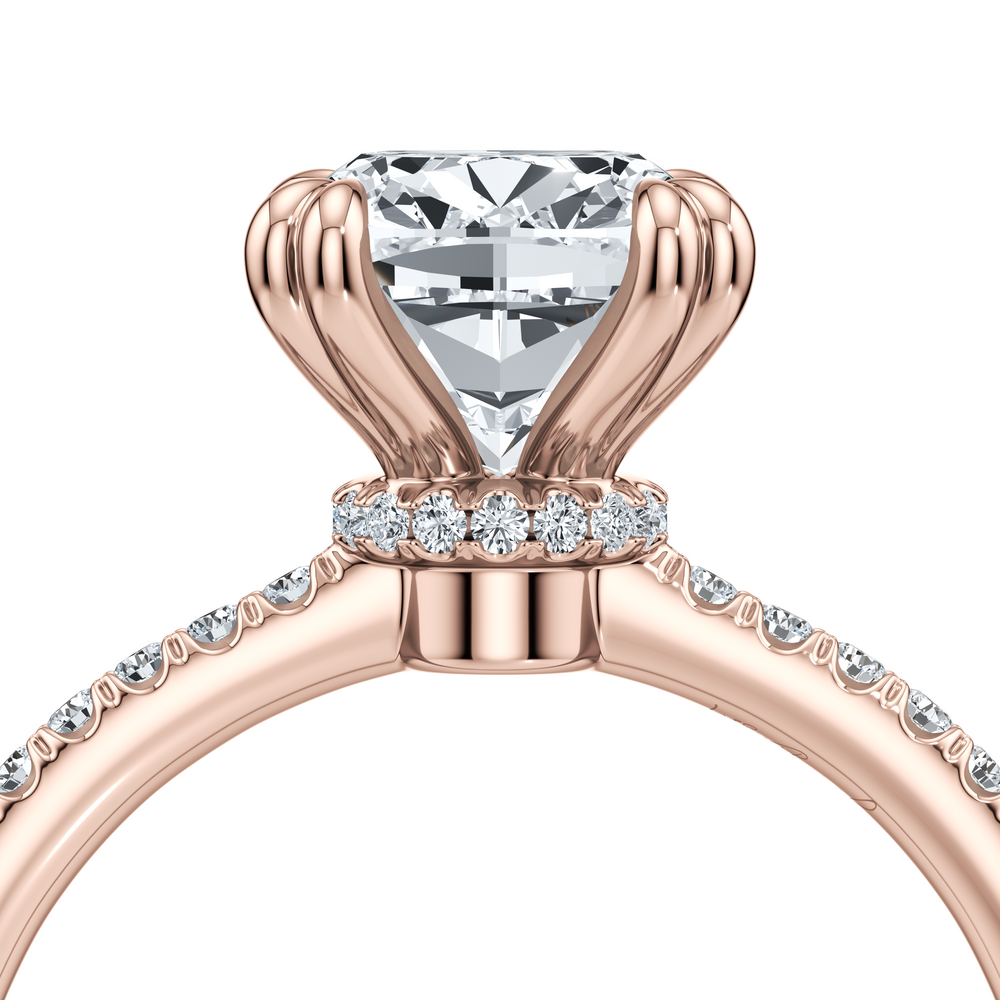 Kate Solitaire Lab Diamond Engagement Ring with Cushion Cut Diamond in 14KT 18k Rose Gold view 5

